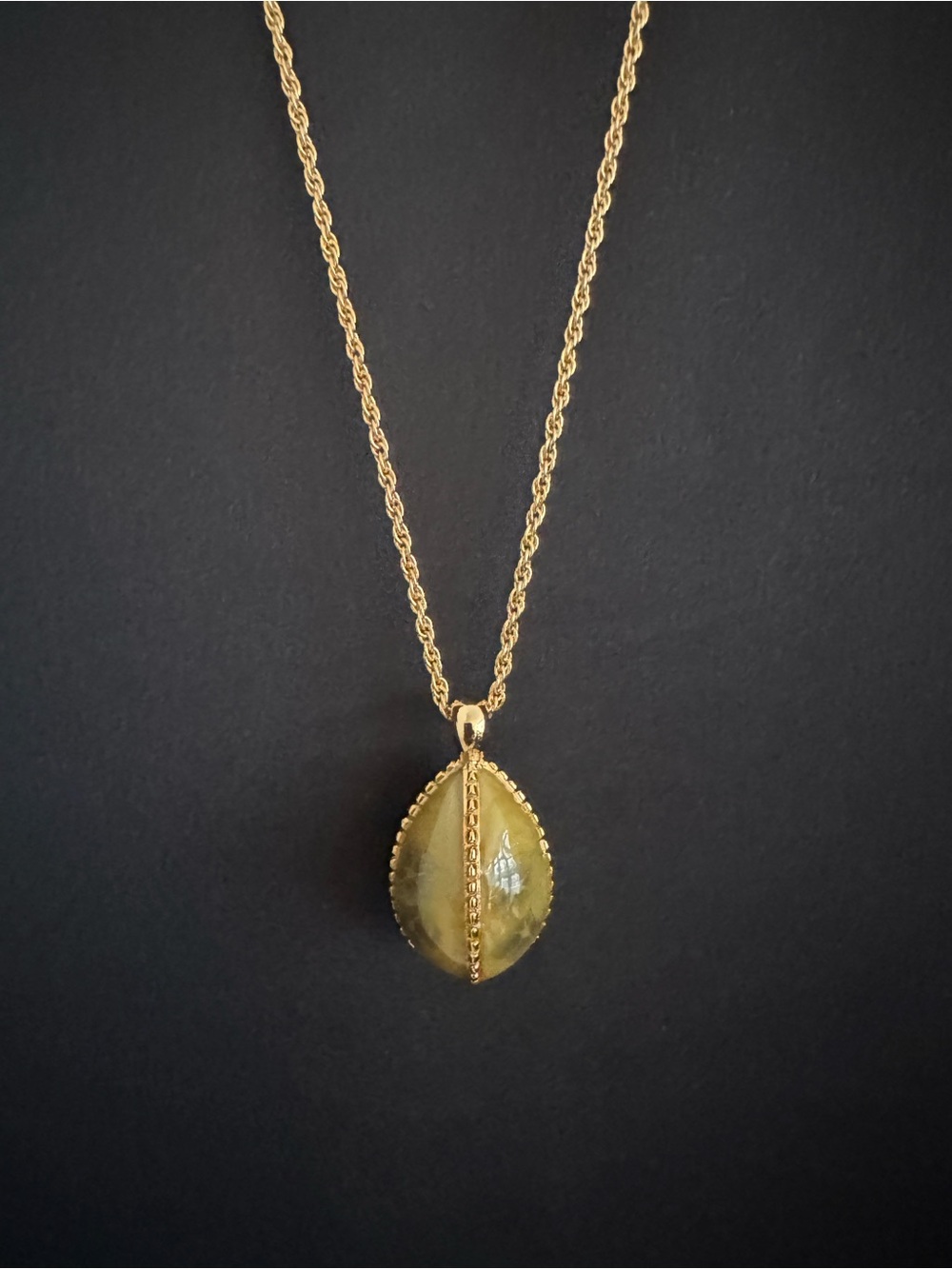 Vintage Joan Rivers Enameled Floral Egg Pendent Necklace.